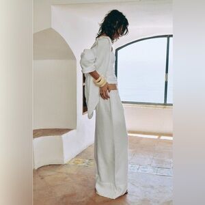 Zara White Wide Leg pants